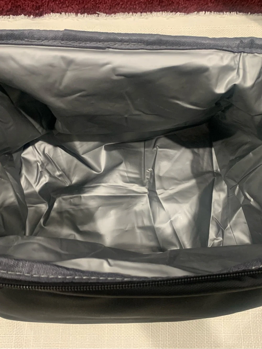 Black Insulated Lunch Bag / Portable Travel Cooler Bag with Adjustable Shoulder